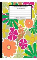 Unruled Composition Notebook 6" x 9". 120 Pages. Light Colorful Floral Pattern: Unruled Composition Notebook 6" x 9". 120 Pages. Blank Notebook. Floral Art, Light Colorful Flowers with White Outline