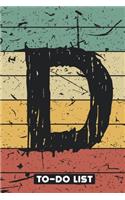 D To-Do List: Task Writing & Note Taking Rounded To-Do List / Notebook Gift, 120 Pages, 6x9, Retro Vintage Background Cover, Matte Finish