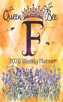 2020 Weekly Planner - Monogram Queen Bee Initial 