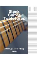 Blank Guitar Tablatures: 200 Pages of Guitar Tabs with Six 6-line Staves and 7 blank Chord diagrams per page. Write Your Own Music. Music Composition, Guitar Tabs 8.5x11