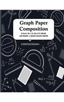 Graph Paper Composition Notebook: Quad Ruled 4x4 Grid Paper for Math & Science Students, School, College, Teachers - 4 Squares Per Inch, 120 Squared Sheets for Graphing ( Large, 8.5 