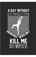 A day without volleyball would not kill me, but why risk: Calendar, weekly planner, diary, notebook, book 105 pages in softcover. One week on one double page. For all appointments, notes and tasks that you 
