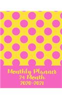 Monthly Planner, 24 Month, 2020-2021