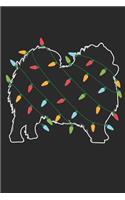 Pomeranian with Christmas Lights - Christmas Notebook - Pomeranian Diary - Dog Journal - Christmas Gift for Dog Lover: Medium College-Ruled Journey Diary, 110 page, Lined, 6x9 (15.2 x 22.9 cm)