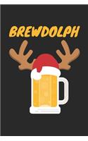 Brewdolph Notebook - Beer Lover Journal - Christmas Diary: Medium College-Ruled Journey Diary, 110 page, Lined, 6x9 (15.2 x 22.9 cm)