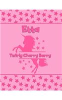 Etta Twirly Cherry Berry: Personalized Draw & Write Book with Her Unicorn Name - Word/Vocabulary List Included for Story Writing