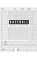 Baseball Score Record: Baseball Game Record Keeper Book, Baseball Score, Baseball score card has many spaces on which to record, Size 8.5 x 11 Inch, 100 Pages