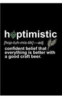 Hoptimistic: [hop-Tuh-Mis-Tic]-Adj: Confident Belief That Everything Is Better with a Good Craft Beer: A Journal for Hop Heads, Brewers, and Local Craft Drinkers