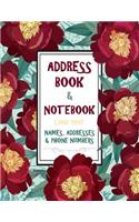 Address Book & Notebook Large Print - Names Addresses & Phone Numbers
