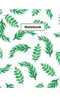Notebook: Lined Notebook, Large (8.5 x 11 inches), 110 Pages - Watercolor Leaves Cover
