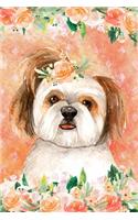 Bullet Journal Notebook for Dog Lovers Shih Tzu in Flowers 5