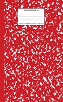 Marble Notebook A4: Red Marble College Ruled Journal(4 School Supplies)