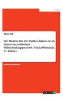 Medien. Wie viel Einfluss haben sie als Akteur im politischen Willensbildungsprozess? (Politik/Wirtschaft, 11. Klasse)