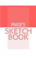 Paige's Sketchbook: Personalized red sketchbook with name: 120 Pages