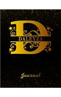 Daleyza Journal: Letter D Personalized First Name Personal Writing Diary Black Gold Glittery Space Effect Cover Daily Diaries for Journalists & Writers Note Taking W