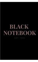 Black Notebook: Black Notebook, Black Text - Lined paper 6x9 - Matte Cover - 110 black pages