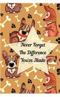 Never Forget The Difference You've Made: Retirement or Leaving Notebook Gift for Vet, Dog Groomer, Dog Walker, Puppy Trainer with Cute Dog Cover (Appreciation Thank You Gift)