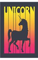 Retro Unicorn Notebook