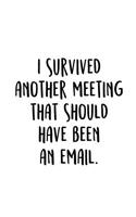 I Survived Another Meeting That Should Have Been An Email.: An Irreverent Snarky Humorous Sarcastic Funny Office Coworker & Boss Congratulation Appreciation Gratitude Thank You Gift