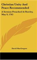 Christian Unity and Peace Recommended