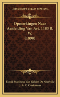 Opmerkingen Naar Aanleiding Van Art. 1183 B. W. (1890)