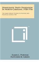 Democratic Party Dissension in North Carolina, 1928-1936