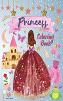 Princess Coloring Book: Amazing Coloring Book for girls / Collection of 30+ Cute and Beautiful Illustrations / Designs for kids Ages 4-8/8-12