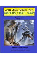 Female Elf and Dragon Cross Stitch Pattern