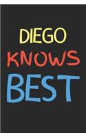 Diego Knows Best: Lined Journal, 120 Pages, 6 x 9, Diego Personalized Name Notebook Gift Idea, Black Matte Finish (Diego Knows Best Journal)