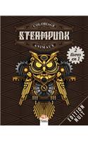 Coloriage Steampunk Animaux - 2 livres en 1 - Edition nuit: Livre de Coloriage pour Adultes (Mandalas) - Steampunk - Anti-stress - 2 en 1 - Edition nuit