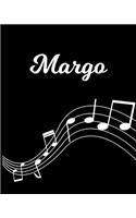 Margo: Sheet Music Note Manuscript Notebook Paper - Personalized Custom First Name Initial M - Musician Composer Instrument Composition Book - 12 Staves a 