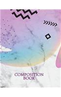 Composition Book: Memphis Pattern Lined Notebook - 150-Page Plain College Ruled Creative Journal - 8.5 X 11 Matte Softcover