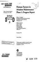 Human Factors in Aviation Maintenance Microform: Phase 1, Progress Report