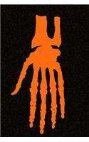 Orange Skeleton Hand Journal