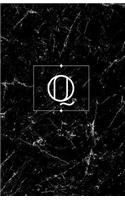 Q: Personalized Monogrammed Journal (Notebook/Diary) Gift for Friend Office Teacher Black Marble