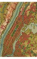 New York City Vintage Map Field Journal Notebook, 100 pages/50 sheets, 4x6