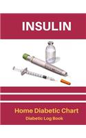 Insulin Home Diabetic Chart: Diabetic Log Book 90 Pages 8.5x11 Inch