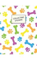 Collecting Stickers: Blank Sticker Book Dog Paws Large Size 100 Pages 8.5x11