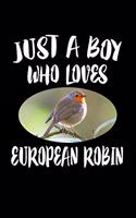 Just A Boy Who Loves European Robin: Animal Nature Collection