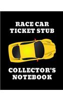 Race Car Ticket Stub Collector's Notebook