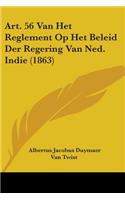 Art. 56 Van Het Reglement Op Het Beleid Der Regering Van Ned. Indie (1863)
