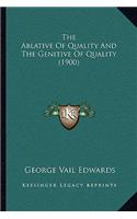 Ablative Of Quality And The Genitive Of Quality (1900)