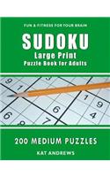 Sudoku Large Print Puzzle Book for Adults: 200 Medium Puzzles