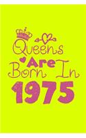 Queens Are Born In 1975 Notebook: Lined Notebook/Journal Gift 120 Pages, 6x9 Soft Cover, Matte Finish, Yellow Cover