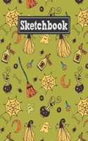 Sketchbook: 8.5 x 11 Notebook for Creative Drawing and Sketching Activities with Halloween Party Themed Cover Design
