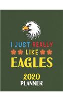 I Just Really Like Eagles 2020 Planner: Weekly Monthly 2020 Planner For People Who Loves Eagles 8.5x11 67 Pages