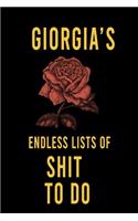 Giorgia's Endless Lists of Shit to do: Lined Writing Notebook Journal with Personalized Name Quote, 120 Pages, (6x9), Simple Freen Flower With Black Text ... Women, School Teacher, mom, w