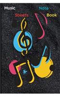 Music Sheets NoteBook: Unique Attractive Music Theme Cover, Music Manuscript Paper, Musician And Artists Journal 6 x 9, 120 Pages