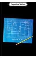 Composition Notebook: Architect Builder Blueprint Journal/Notebook Blank Lined Ruled 6x9 100 Pages