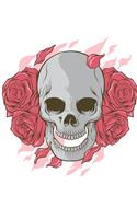 Skull Notebook: Red Rose Journal Book Ruled Lined Page Writing Kid Teen Girl Boy Women Men Funny Diary Record Plan Note Pad Skeleton Flower Tattoo Composition Noteb(2 Skull Notebook)
